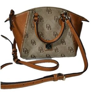 Dooney & Bourke Signature Sydney Satchel Coated canvas genuine leather trim